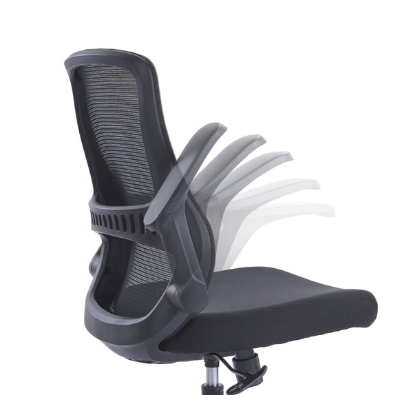HomeRoots Black Ergonomic Adjustable Height Swivel Rolling Office Chair for Comfort & Style at Work 712836