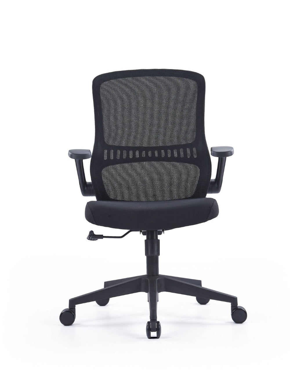HomeRoots Black Ergonomic Adjustable Height Swivel Rolling Office Chair for Comfort & Style at Work 712836