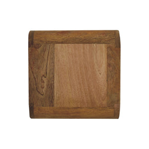 HomeRoots 18" Brown Solid Wood Floating Nightstand - Elegant & Space-Saving Bedside Storage with Curved Design 712838
