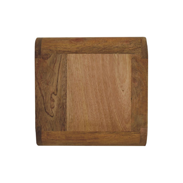 HomeRoots 18" Brown Solid Wood Floating Nightstand - Elegant & Space-Saving Bedside Storage with Curved Design 712838