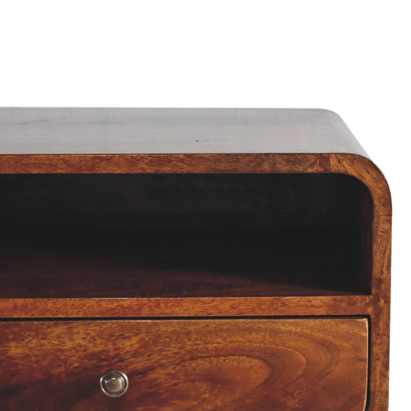 HomeRoots 18" Brown Solid Wood Floating Nightstand - Stylish Wall-Mounted Storage for Modern & Rustic Decor 712839