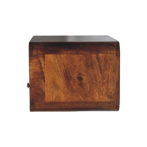 HomeRoots 18" Brown Solid Wood Floating Nightstand - Stylish Wall-Mounted Storage for Modern & Rustic Decor 712839