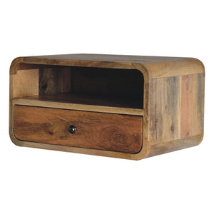 HomeRoots 18" Handcrafted Brown Solid Wood Floating Nightstand - Modern Wall-Mounted Storage for Any Room 712840