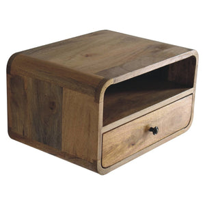 HomeRoots 18" Handcrafted Brown Solid Wood Floating Nightstand - Modern Wall-Mounted Storage for Any Room 712840