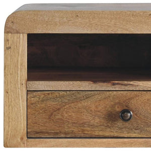 HomeRoots 22" Elegant Solid Wood Floating Nightstand with Drawer & Shelf for Stylish Bedroom Organization 712841