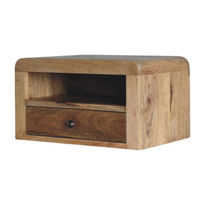 HomeRoots 22" Elegant Solid Wood Floating Nightstand with Drawer & Shelf for Stylish Bedroom Organization 712841