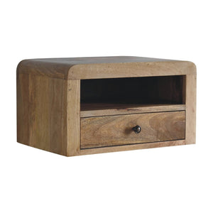 HomeRoots 22" Elegant Solid Wood Floating Nightstand with Drawer & Shelf for Stylish Bedroom Organization 712841