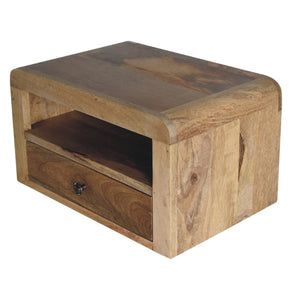HomeRoots 22" Elegant Solid Wood Floating Nightstand with Drawer & Shelf for Stylish Bedroom Organization 712841
