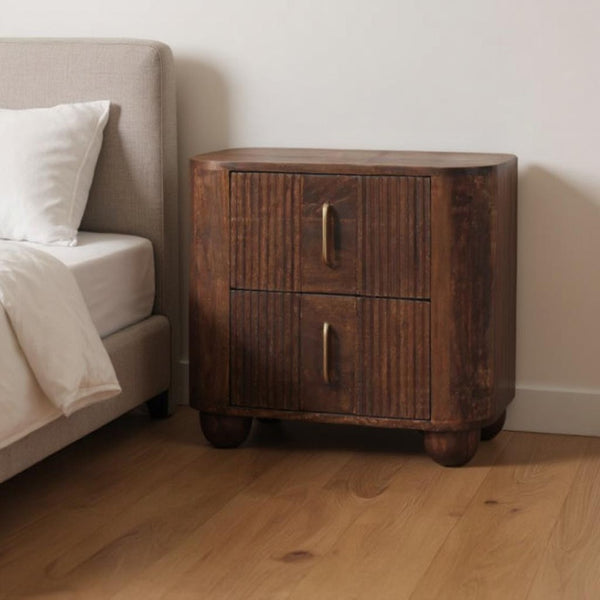 HomeRoots 18" Brown Solid Wood Floating Nightstand - Rustic Wall-Mounted Storage for Bedroom & Living Room 712844