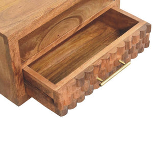 HomeRoots 12" Rustic Solid Wood Floating Nightstand with Drawer - Stylish Space-Saving Bedside Table Solution 712846