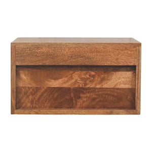 HomeRoots 12" Rustic Solid Wood Floating Nightstand with Drawer - Stylish Space-Saving Bedside Table Solution 712846