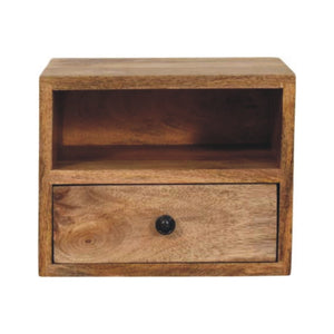 HomeRoots 12" Brown Solid Wood Floating Nightstand - Stylish Two Drawer Design for Smart Storage & Organization 712847