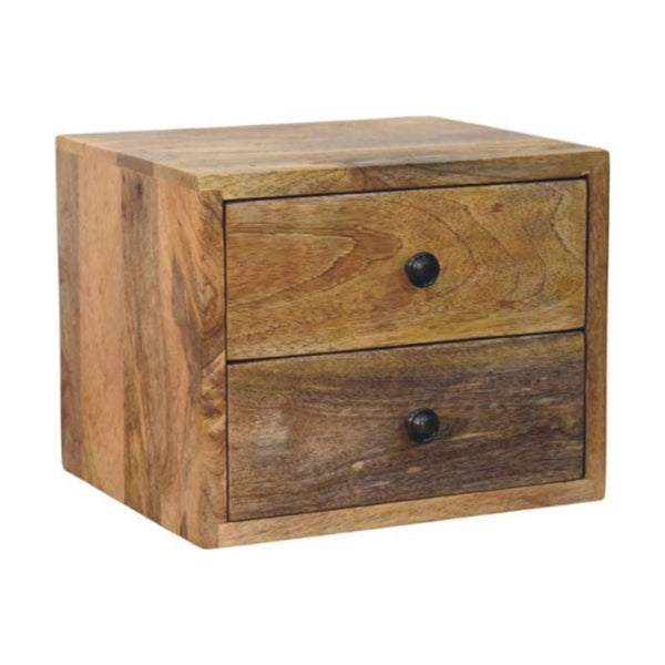 HomeRoots 18" Chestnut Floating Nightstand - Handcrafted Solid Wood with Rustic Charm & Space-Saving Design 712848