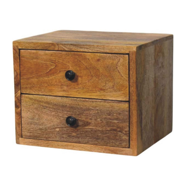 HomeRoots 18" Chestnut Floating Nightstand - Handcrafted Solid Wood with Rustic Charm & Space-Saving Design 712848