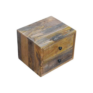 HomeRoots 18" Chestnut Floating Nightstand - Handcrafted Solid Wood with Rustic Charm & Space-Saving Design 712848