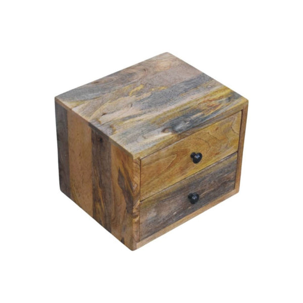 HomeRoots 18" Chestnut Floating Nightstand - Handcrafted Solid Wood with Rustic Charm & Space-Saving Design 712848