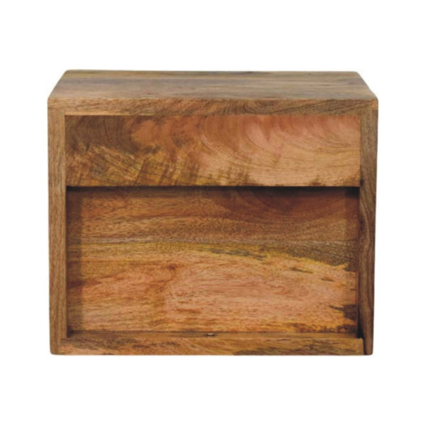 HomeRoots 18" Chestnut Floating Nightstand - Handcrafted Solid Wood with Rustic Charm & Space-Saving Design 712848