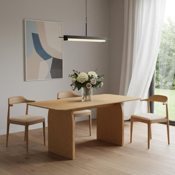HomeRoots 66" Brown Solid Wood Oval Dining Table - Elegant Oak Design with Double Pedestal Base for Every Occasion 712850