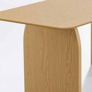 HomeRoots 66" Brown Solid Wood Oval Dining Table - Elegant Oak Design with Double Pedestal Base for Every Occasion 712850