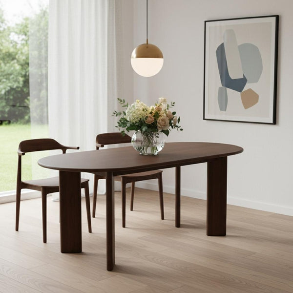 HomeRoots 66" Black Solid Wood Oval Dining Table - Timeless Craftsmanship, Modern Versatility for Any Space 712851