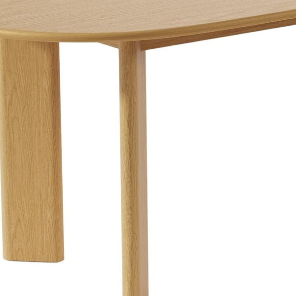 HomeRoots 66" Solid Oak Dining Table - Timeless Brown Oval Design for Stylish Dining, Entertaining & Workspace 712853