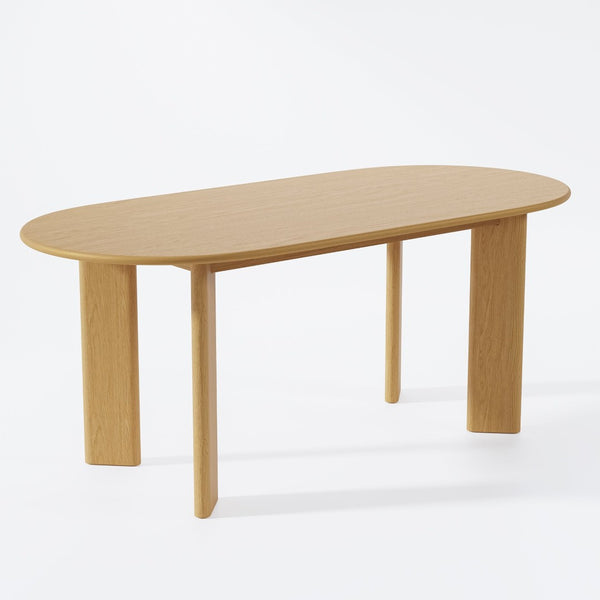 HomeRoots 66" Solid Oak Dining Table - Timeless Brown Oval Design for Stylish Dining, Entertaining & Workspace 712853