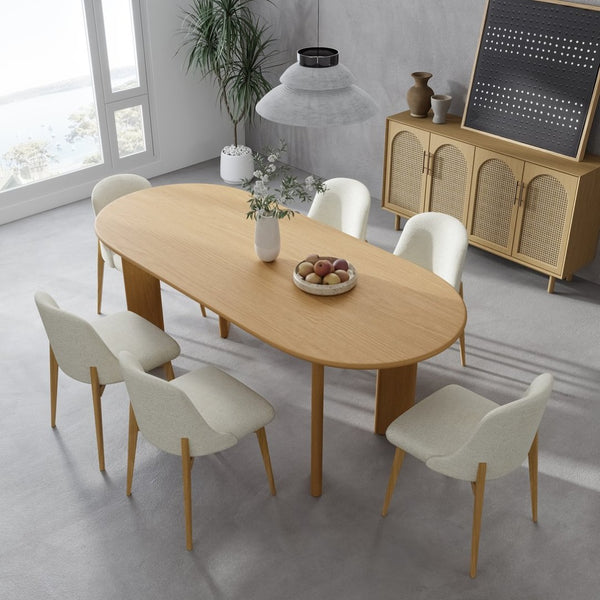 HomeRoots 66" Solid Oak Dining Table - Timeless Brown Oval Design for Stylish Dining, Entertaining & Workspace 712853