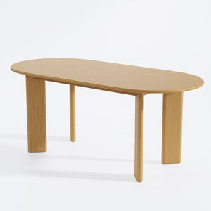 HomeRoots 66" Solid Oak Dining Table - Timeless Brown Oval Design for Stylish Dining, Entertaining & Workspace 712853