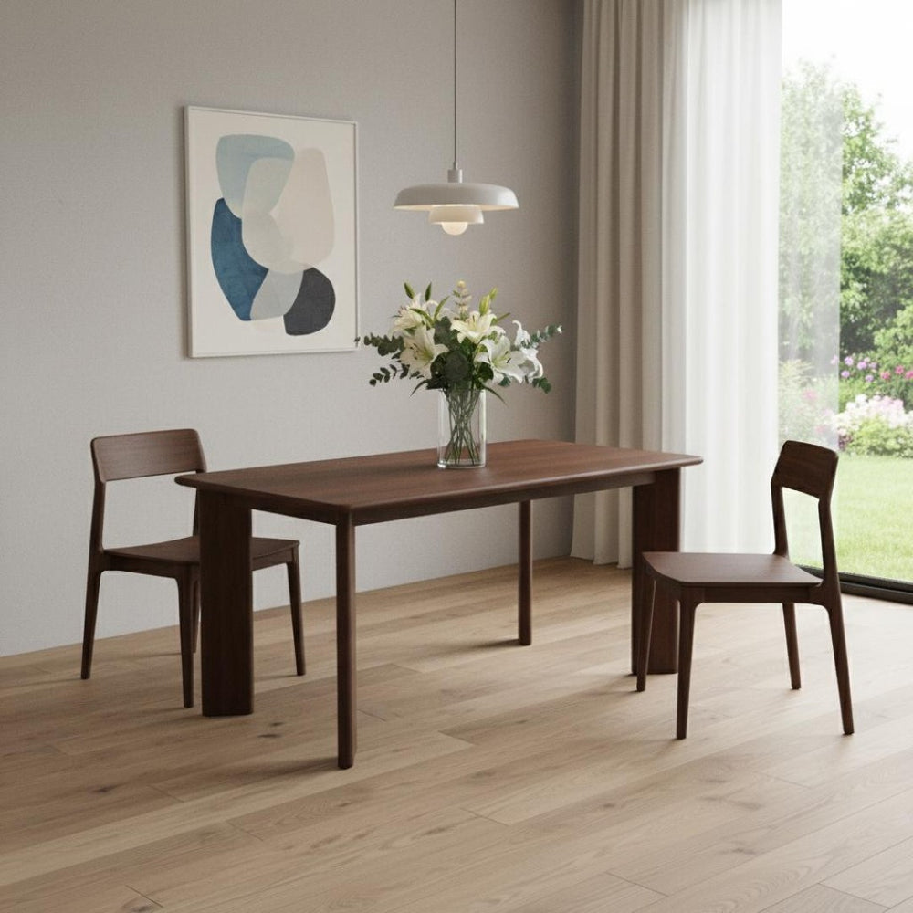 HomeRoots 66" Black Solid Wood Dining Table - Elegant Design, Durable Craftsmanship for Modern & Classic Homes 712854
