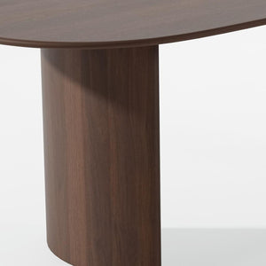 HomeRoots 66" Brown Solid Wood Oval Dining Table – Elegant Double Pedestal Base for Timeless Dining Style 712856