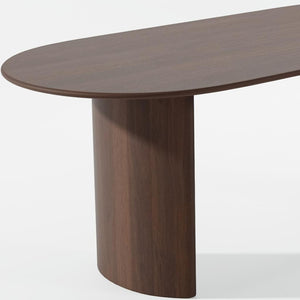 HomeRoots 66" Black Solid Oak Oval Dining Table with Double Pedestal Base - Elegant, Durable, Seats 6 Comfortably 712857
