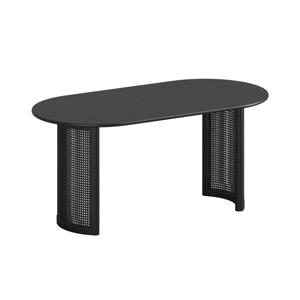 HomeRoots 66" Natural Solid Wood Double Pedestal Oval Dining Table - Timeless Craftsmanship & Warm Oak Finish 712860