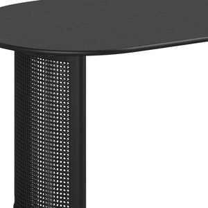 HomeRoots 66" Natural Solid Wood Double Pedestal Oval Dining Table - Timeless Craftsmanship & Warm Oak Finish 712860