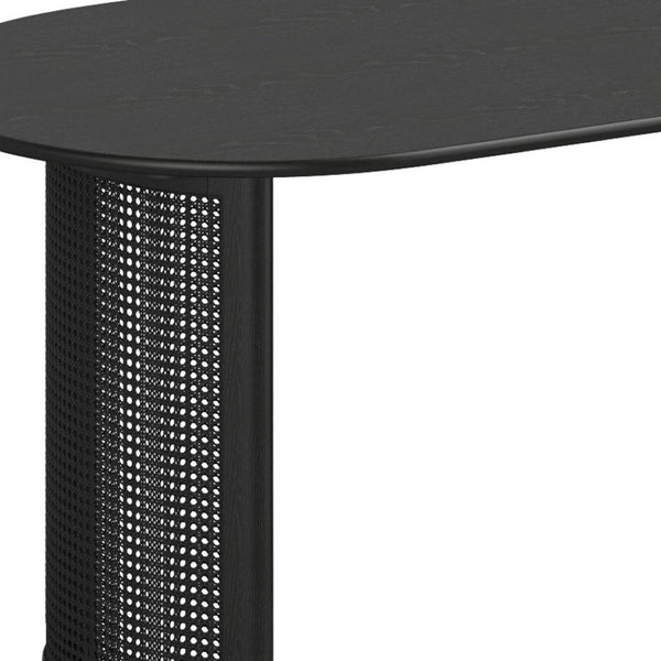 HomeRoots 66" Natural Solid Wood Double Pedestal Oval Dining Table - Timeless Craftsmanship & Warm Oak Finish 712860