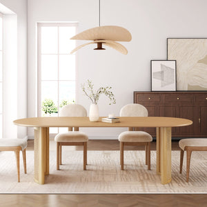 HomeRoots 78" Brown Solid Wood Oval Dining Table with Double Pedestal Base for Elegant Dining & Entertaining 712861