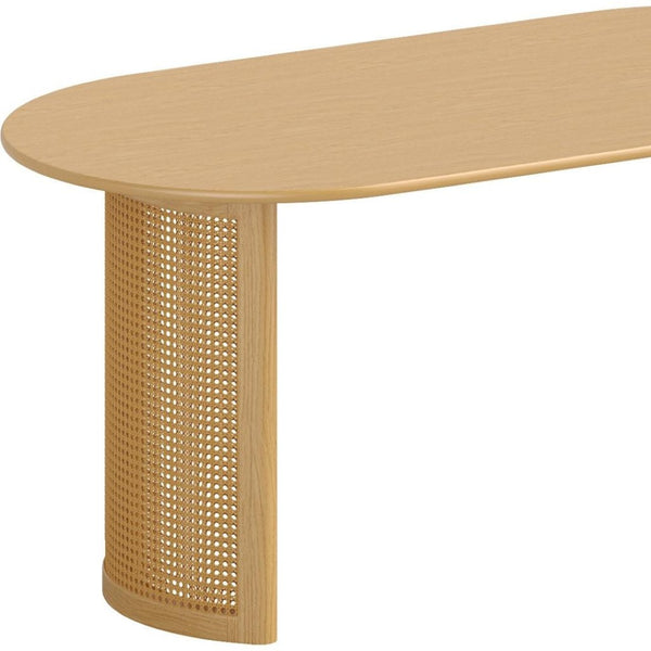HomeRoots 78" Brown Solid Wood Oval Dining Table with Double Pedestal Base for Elegant Dining & Entertaining 712861
