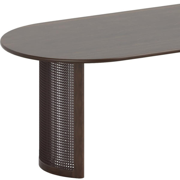 HomeRoots 59" Brown Solid Wood Round Top Dining Table - Elegant Oak Design for Cozy Dining & Entertaining Spaces 712864