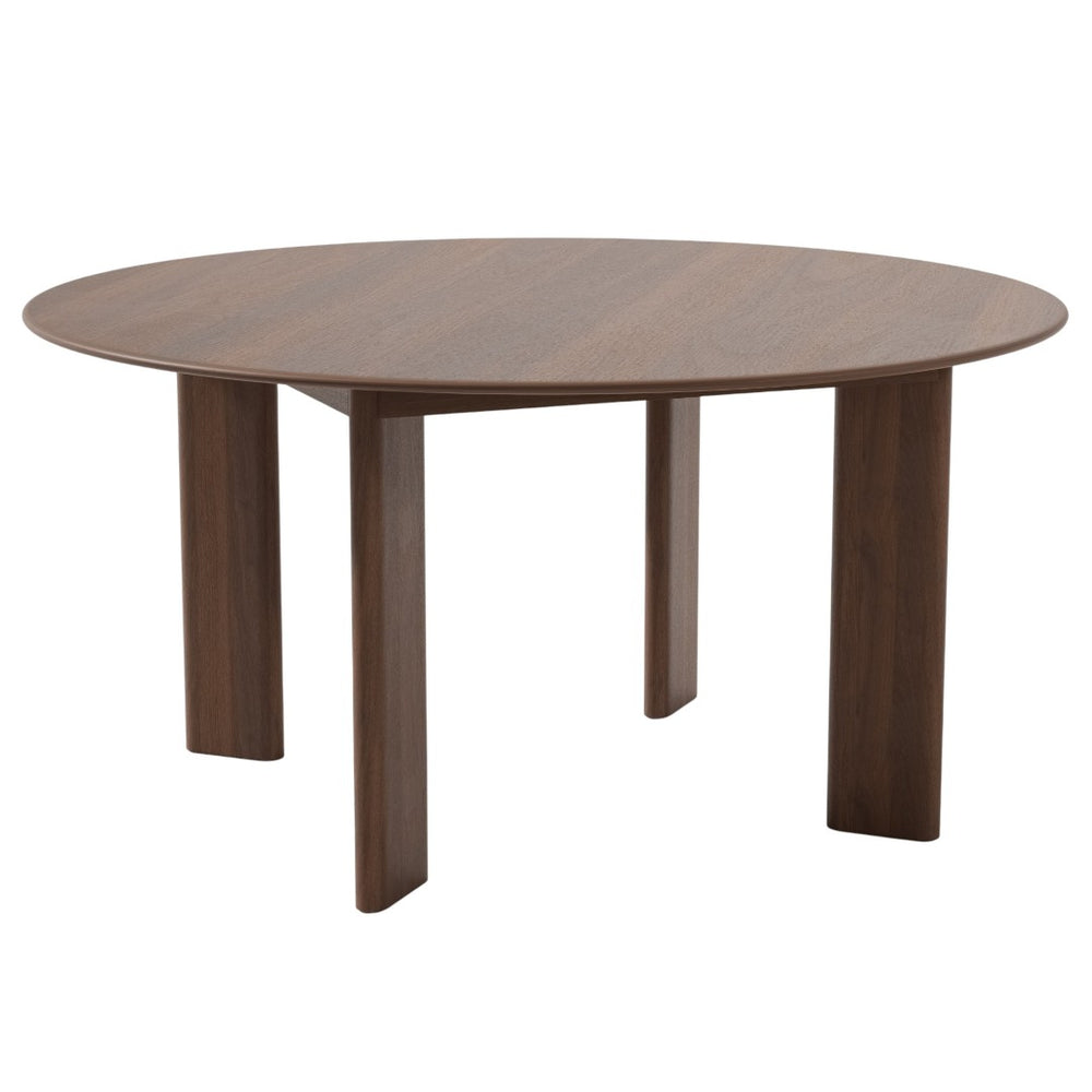HomeRoots 59" Timeless Solid Oak Round Dining Table - Seats 8, Perfect for Meals, Games & Versatile Living Spaces 712865