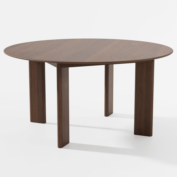 HomeRoots 59" Timeless Solid Oak Round Dining Table - Seats 8, Perfect for Meals, Games & Versatile Living Spaces 712865