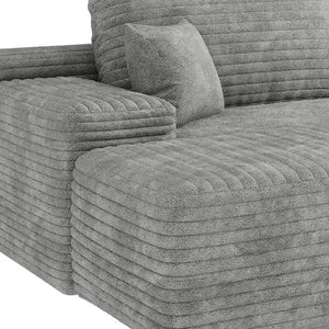 HomeRoots 135" Camel Corduroy Modular Sofa Set with Ottoman & Pillows - Cozy, Versatile Comfort for Your Home 712948