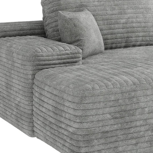HomeRoots 135" Camel Corduroy Modular Sofa Set with Ottoman & Pillows - Cozy, Versatile Comfort for Your Home 712948
