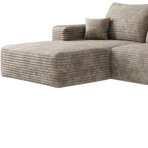 HomeRoots 135" Green Corduroy Modular Sofa Set with Ottoman & Pillows – Customizable Comfort for Any Space 712950