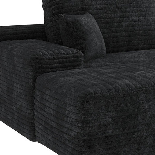 HomeRoots 107" Gray Corduroy Modular Sofa with Ottoman & Plush Pillows - Stylish, Versatile Comfort for Any Space 712954