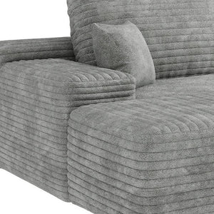 HomeRoots 107" Modular Camel Corduroy Sofa with Ottoman & Pillows – Cozy, Stylish, No Assembly Required! 712956