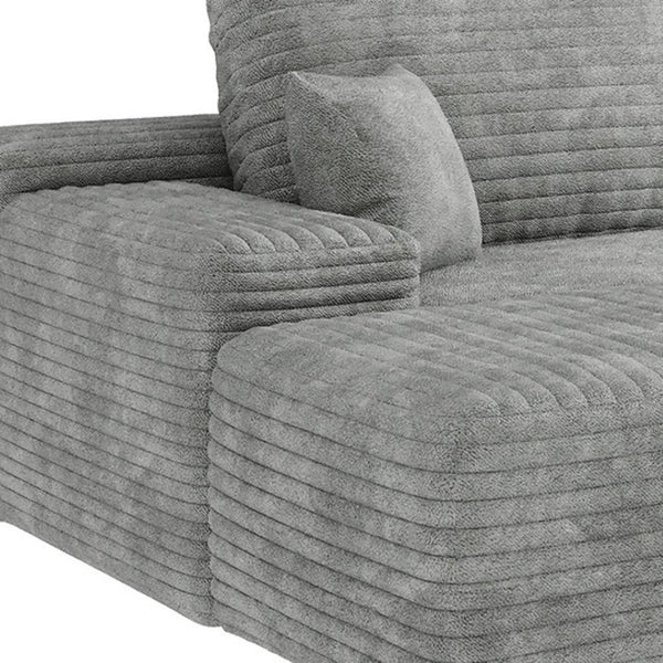 HomeRoots 107" Modular Camel Corduroy Sofa with Ottoman & Pillows – Cozy, Stylish, No Assembly Required! 712956