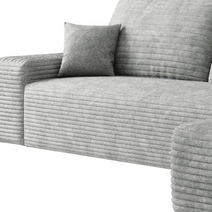 HomeRoots 107" Camel Corduroy Modular Sofa with Toss Pillows – Stylish Comfort and Versatile Design for Any Room 712962