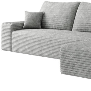 HomeRoots 107" Camel Corduroy Modular Sofa with Toss Pillows – Stylish Comfort and Versatile Design for Any Room 712962