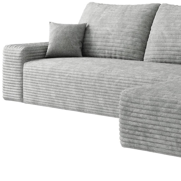 HomeRoots 107" Camel Corduroy Modular Sofa with Toss Pillows – Stylish Comfort and Versatile Design for Any Room 712962