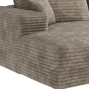 HomeRoots 107" Luxurious Camel Corduroy Modular Sofa with Toss Pillows – Perfect for Stylish Comfort & Flexibility 712963
