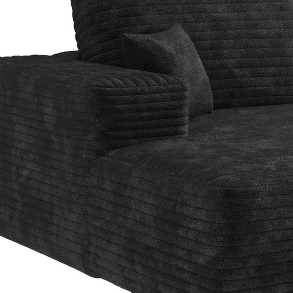 HomeRoots 107" Green Corduroy Modular Sofa - Luxurious Compression Foam, No Assembly, 5 Toss Pillows Included! 712965